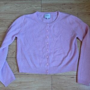 Reformation Clara Cashmere Crew Cardigan Pink - Size S